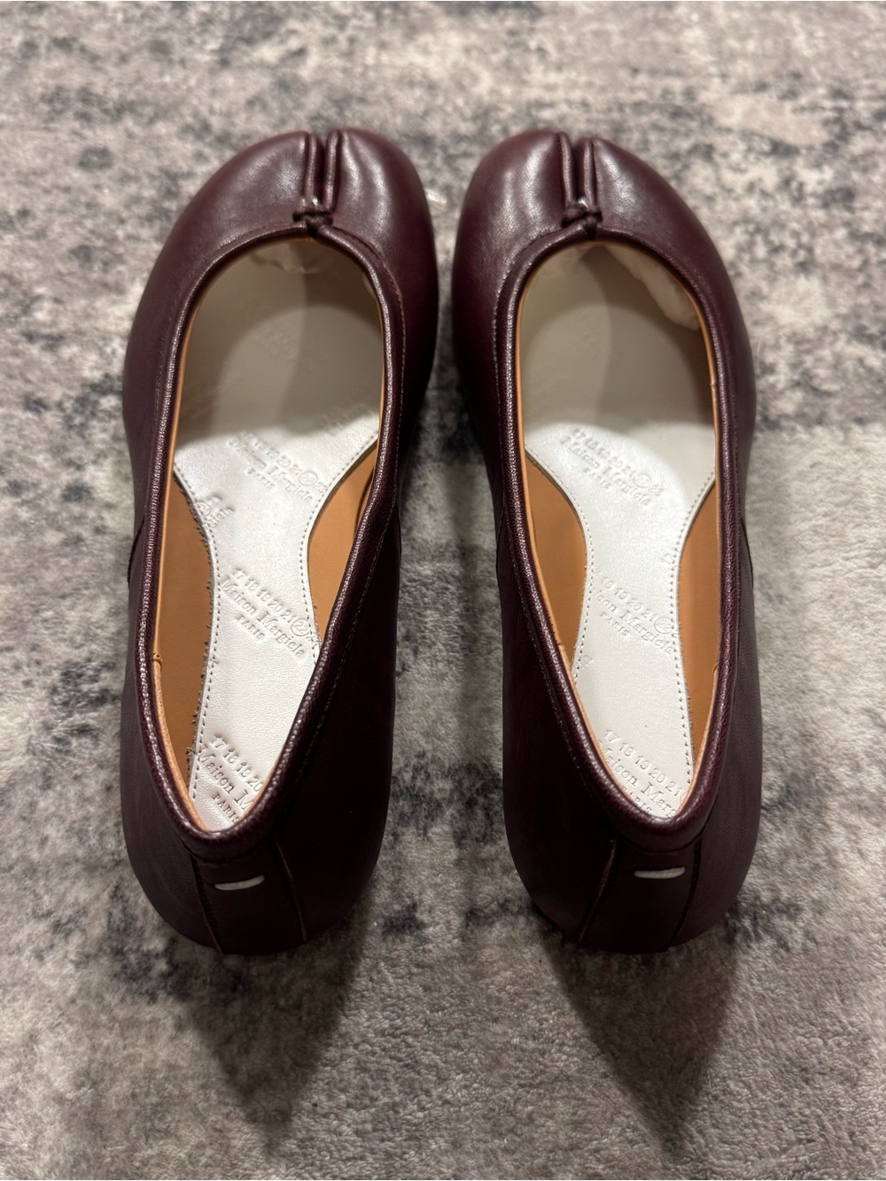 Maison Margiela Burgundy Leather Tabi Ballet Flats Women’s Size EU 38 US 8 - Picture 5 of 8